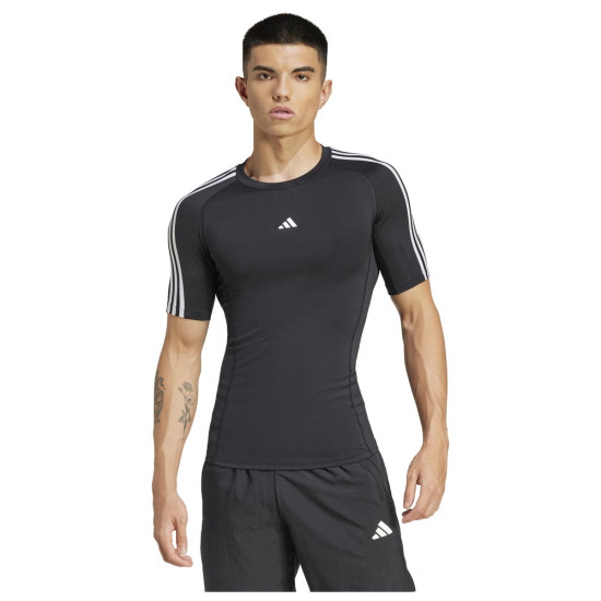 Adidas Ανδρική κοντομάνικη μπλούζα Techfit Compression 3-Stripes Tee